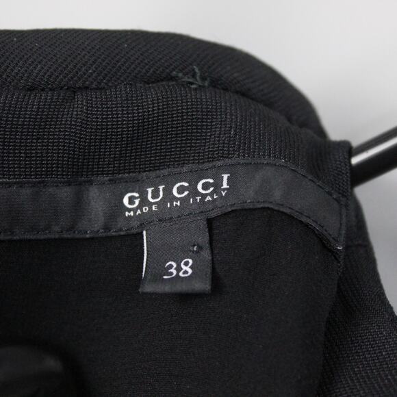 Gucci Dress 38 Sleeveless Sheath Mini Neck Tie Black Work Business Office Career - Picture 6 of 10